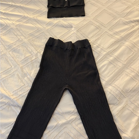 Garage Black Ribbed Top and Pants Set - Picture 2 of 2